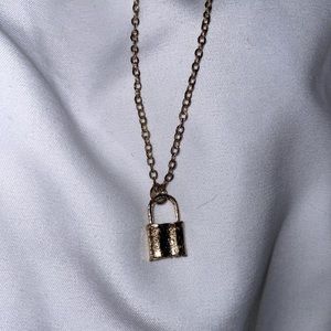 gold lock necklace